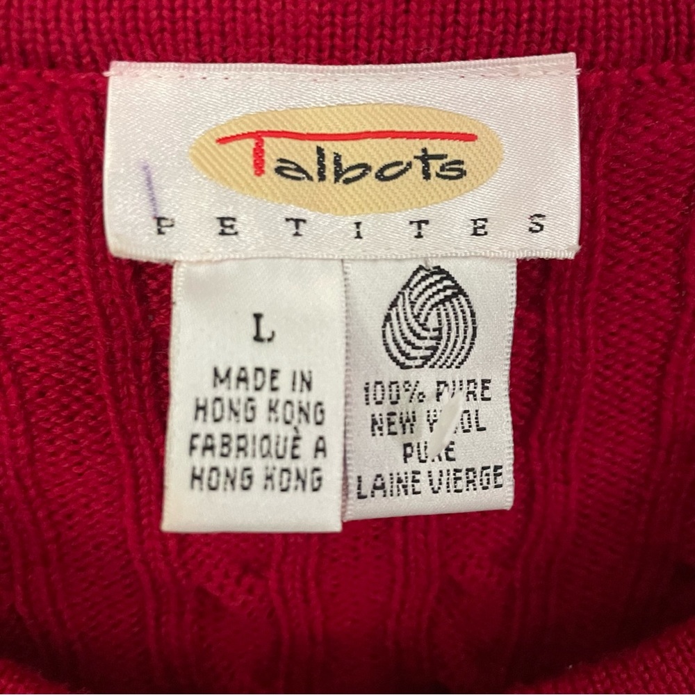 Red Wool Talbots Cardigan - Picture 4 of 5